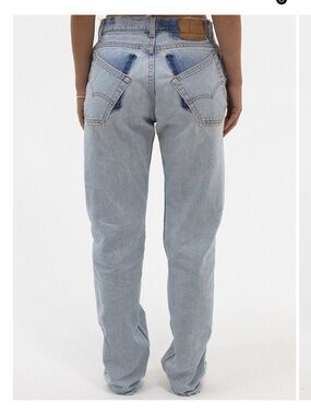 Aligrace Light Medium Wash Jeans tilted back pockets